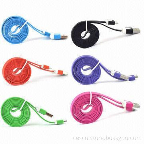 Flat Color Charge SYNC Micro USB Cable for Samsung, HTC, Motorola